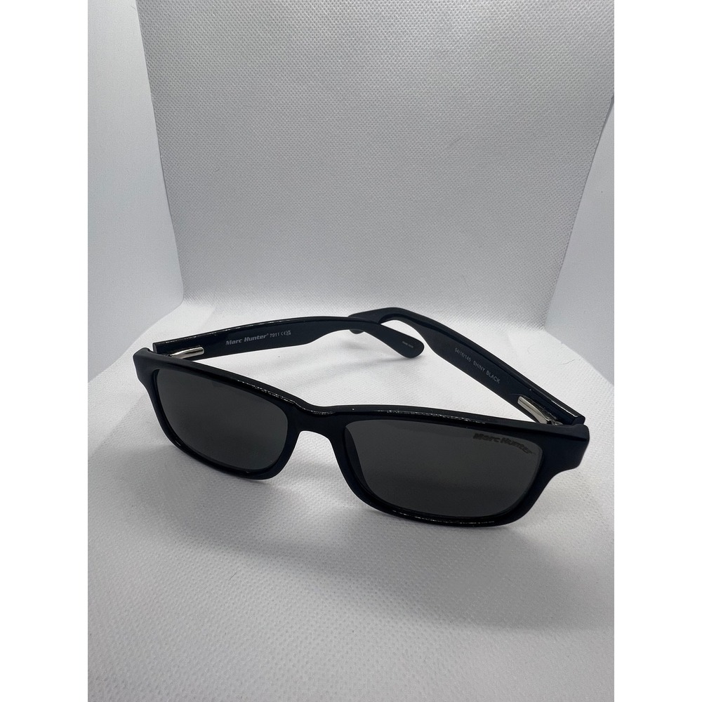 Marc Hunter 7911 Rectangular Sunglasses Shiny Black Fashion‎ Eyewear